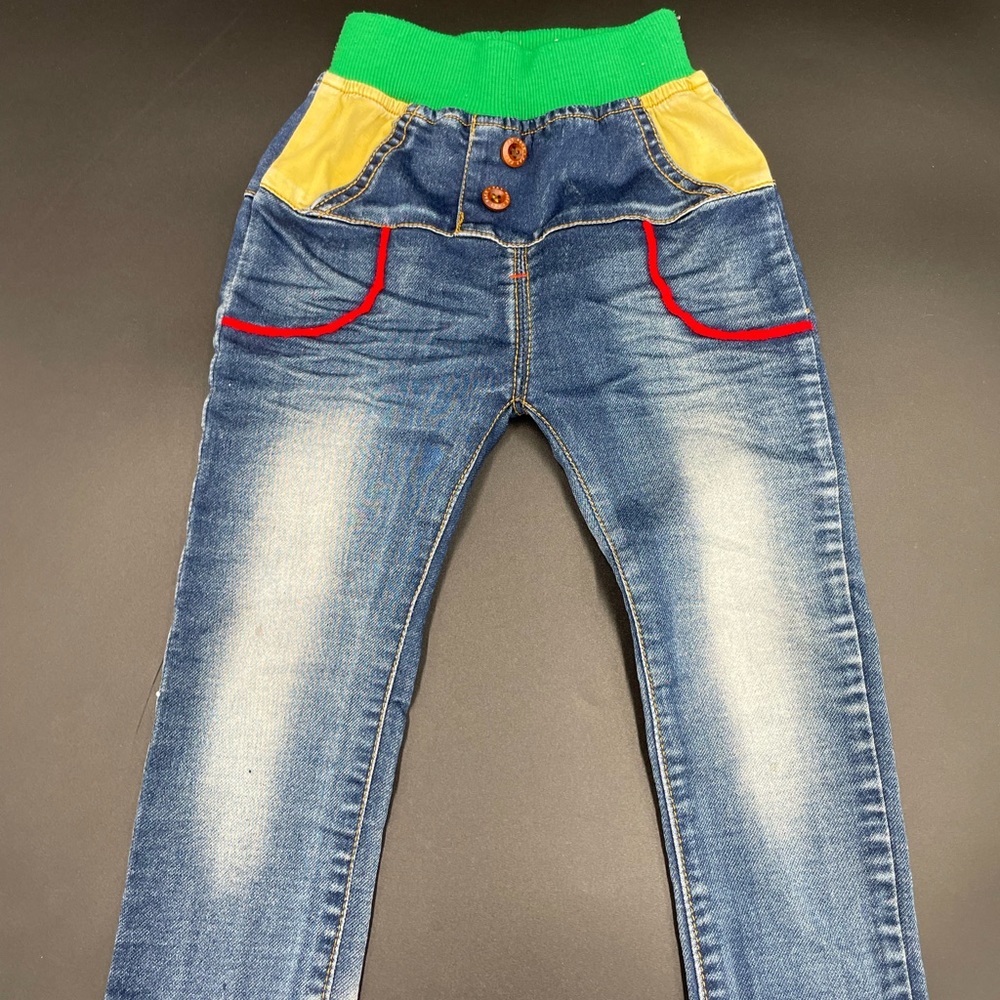 Fat Face Boys 2T Green/yellow Jeans